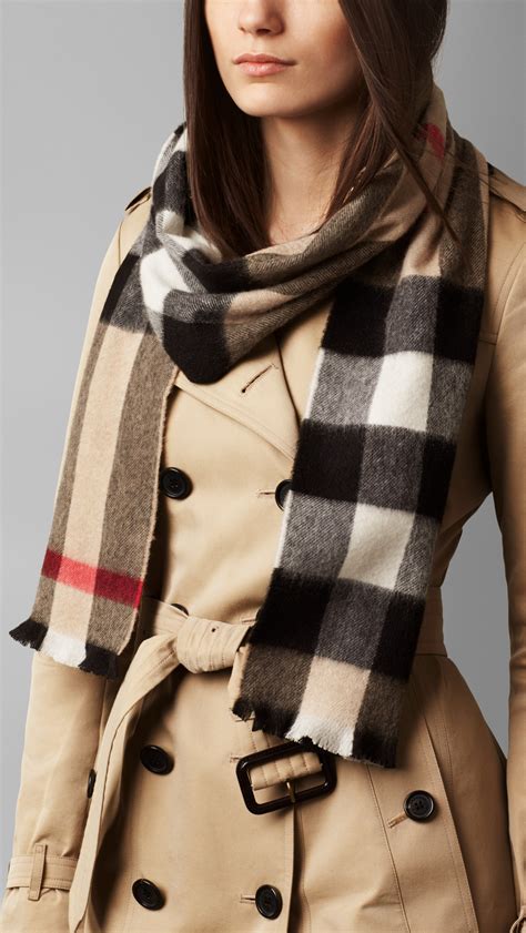 burberry exploded large check cashmere scarf|burberry cashmere check scarf beige.